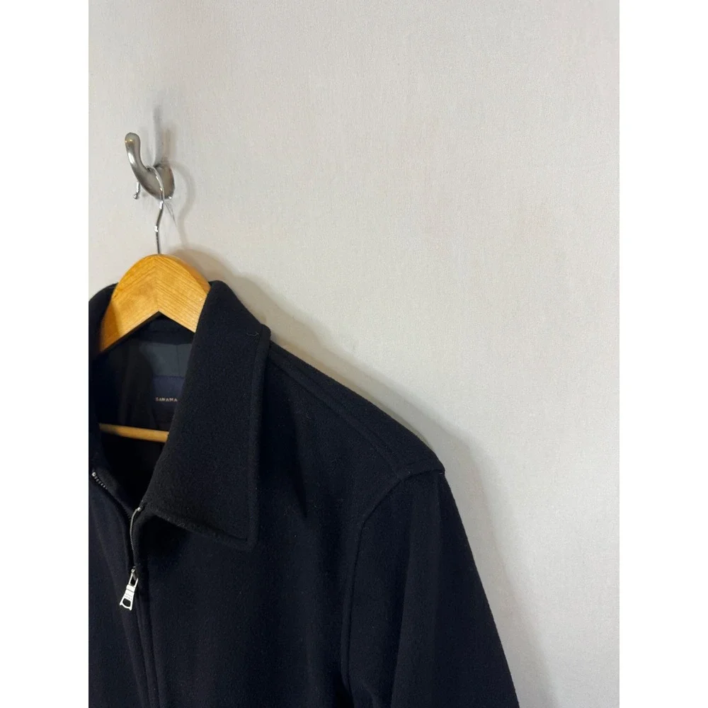 Banana Republic Mens Black Wool Cashmere Blend Full Zip Jacket 593783-00 Small